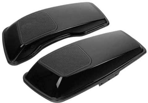 VfpHhnPbt Motorcycle Saddlebag Lid Speaker Grill 6x9 Inch Compatible With Touring Road King Electra Street 2014 2024(Color Name: Vivid Black)