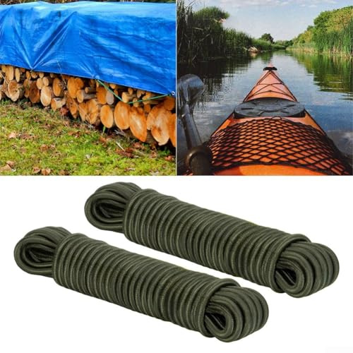 Elastische Schnur, 35,6 cm x 7,6 m Bungee-Seil für DIY-Projekte, Sicherung, Gummiseil für Camping-Spannanwendungen (2 Wurzeln)