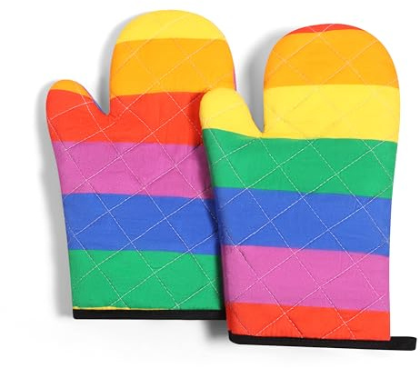 Colorful Oven Mitts 2-Pack Set, Heat Resistant Oven Gloves Pot Holders Kitchen Gloves for Kitchen Decor Gift