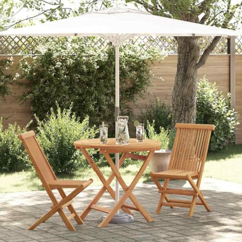 Frdhee Gartenlounge Set Sitzgruppe,Garten Essgruppe 3 pcs Braun Massivholz Teak für Veranden,Innenhöfe,Terrassen
