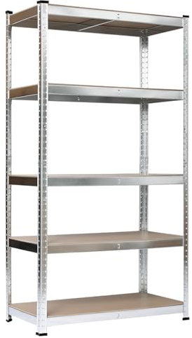 SCHULTE Regalwelt Stecksystem-Schwerlastregal 5 MDF Böden 180x120x40 cm (HxBxT), verzinkt