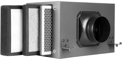 3-Layer Cleaning Filter Box, Air Purification Filter Box, with 3 Layers HEPA and Carbon Filter, Air Filter for 4 Inch Inline Channel Fans, Activated Carbon Filters (100 mm)