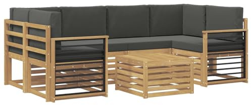 vidaXL Sofagarnituren Massivholz Akazie, Garten, modernes Outdoor-Sofa-Set, langlebige Möbel für Terrasse, Lounge-Sitz und Komfort