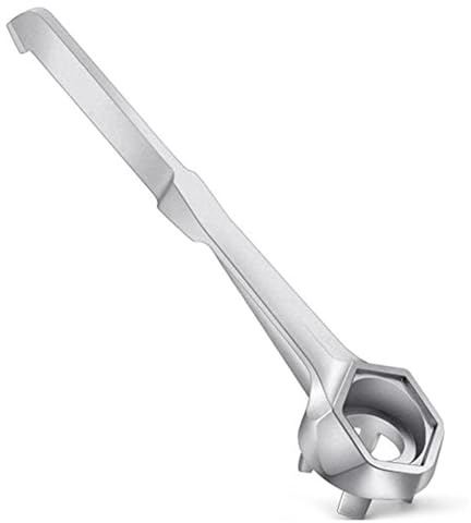 Drum Plug Wrench - 55 Gallon Barrel Spanner, Oil Tank Bung Opener, Aluminum Cap Key | Creatives Modern Design Water Storage Nut Removal Tool for Pump Cleanout Pipe Drain Maintenance