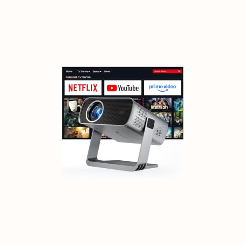Smart Mini Beamer 4K Kompatibel mit Netflix & Dolby Audio, XuanPad 30000 Lumen Beamer mit TOF Autofokus & Trapezkorrektur, WiFi6 & Bluetooth, 210° Heimkino/Outdoor Weiß Projektor für Handy/PC