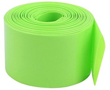 sourcingmap 30mm Flat Width 8M Length PVC Heat Shrink Tube Green for 18650 Batteries