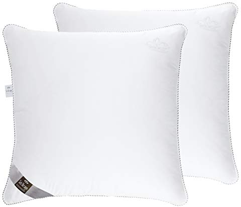 sei Design Kopfkissen 80x80 Doppelpack SWAN DE Luxe 100% Baumwollbezug | Mikrofaserfüllung - Schlafkissen mit DAUNENGEFÜHL | Öko-Tex 100