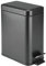 mDesign Pedal Waste Basket - Metal Waste Bin with Pedal, Lid and Plastic Bucket Insert - Perfect for Bathroom, Kitchen, and Office - Household Rubbish Bin with Ergonomic Design - Black