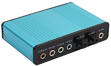 Demiawaking USB 6 Kanal 5.1 Externe optische Audio Soundkarte für Notebook PC (Blau)