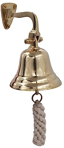 7,6 cm lange Glocke aus massivem Messing, hochwertige Schiffsglocke, Wandmontage, perfekt für Abendessen, drinnen, draußen, Schule, Bar, Empfang, letzte Bestellung und Kirche The Metal Magician