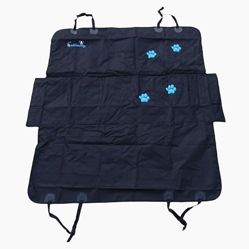 Callieway Autoschondecke Woo” Hundedecke, Picknickdecke mit Flauschigen Pfötchen (schwarz)