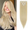 TESS Clip in Extensions wie Echthaar Kunsthaar Haarteil günstig 8 Tressen 18 Clips Haarverlängerung Glatt 26(66cm)-140g Blond Ombre