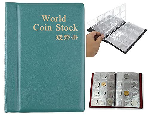 BE-TOOL Münzsammler, Penny-Geldtaschen für 120 Münzen (grün)