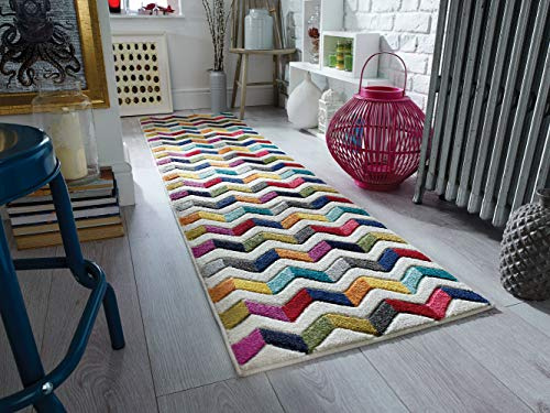 - LordOfRugs - Hochwertiger handgeschnitzter Teppich in verschiedenen Größen (66 x 230 cm) in Regenbogenfarben