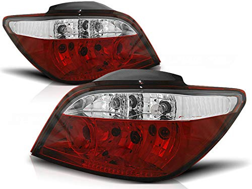Rückleuchten Komplettset kompatibel mit Peugeot 307 2001 2002 2003 2004 2005 2006 2007 Hatchback 3-Türer 5-Türer GV-1945 Rückleuchten Set Rückleuchten Rückleuchten Fahrerseite Rot Weiß