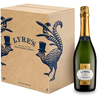 Lyre's Non Alcoholic Classico Sparkling Case of 6, Premium Alcohol Free Wine, Award Winning Sparkling Drink, Low Calorie Wine Alternative, Vegan Friendly & Perfect for Parties (6 x 750ml)