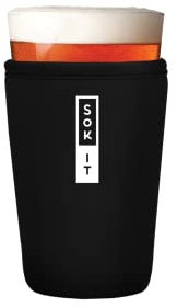 Sok It PintGlassSok Beer Glass Sleeve Insulated Neoprene Cover (Black, Pint Glass Sleeve)