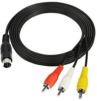 RIIEYOCA Cavo Composito da 9 Pin a RCA Audio Video, Spina Maschio da 9 Pin a 3 RCA Maschio Cavo di Collegamento Cavo AV Stereo, per Uscita Segnale di Apparecchiature Audio Video-1,8 m