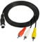 RIIEYOCA Cable compuesto de audio y video DIN de 9 pines a RCA, conector macho de 9 pines a 3 RCA macho Cable de conexión de cable AV estéreo -1.8m