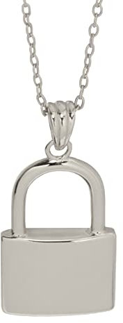 trium jewelry Padlock Pendant Necklace for Women - 925 Sterling Silver (Gold Plated), medium, Sterling Silver Gold Plated, No Gemstone