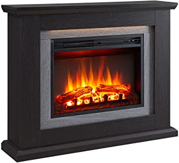 FLAMME Evora Fireplace with 39'' surround with 2kW Fireplace Heater Espresso Oak Multiple Colours Available