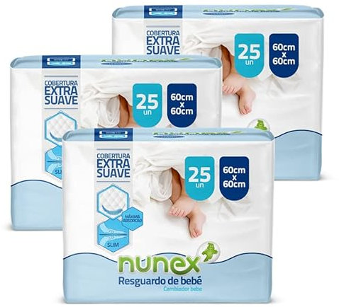 Einweg-Einlagen für Babys, 60 x 60 cm, 50 Stück, 2 Packungen | Einweg-Baby-Wickelunterlage, super saugfähig, tragbar und kompakt