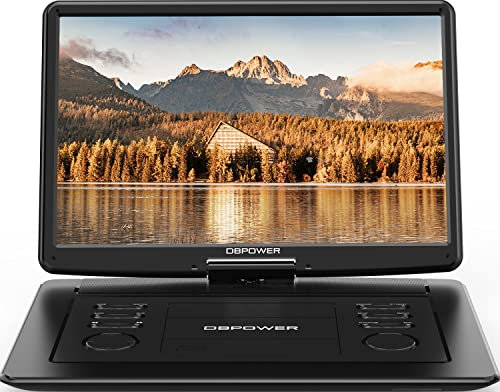 DBPOWER 17.9 Portable DVD Player with 15.6 Large HD Swivel Screen, 6 Hour Rechargeable Battery, Support USB/SD Card/Sync TV/Multiple Disc Formats, High Volume Speaker, Car Charger, Remote Control