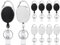 Vicloon Porte Badge,10Pcs Enrouleur Rétractable Longueur, 70cm Porte-clés Retractable Enrouleur avec Ressort Renforcé et Cordon Résistant Pour Carte D'Identité, Bureau, école, Clés (Noir,Blanc)