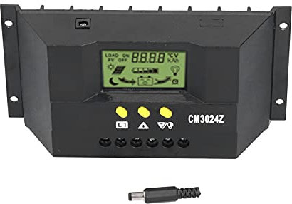 Contrôleur Solaire, CM3024Z PWM Contrôleur de Charge Solaire Affichage LCD Panneau Solaire Régulateur Intelligent 12V 24V(30A)
