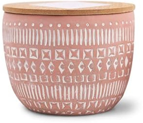 Paddywax Duftkerzen Desert Inspired Sonora Range Kerze in wiederverwendbarem geätztem Betontopf mit Holzdeckel, 283 g, 3-Docht, Pfeffer und Pampelmuse