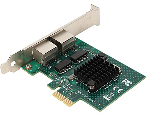 Yunseity Dual-Port-Gigabit-PCIE-X1-Netzwerkkarte, 10/100/1000-Mbit/s-Ethernet-RJ45-LAN-Kartenadapter, Kompatibel für WOL-PXE-VLAN