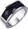Edelstahlringe Herren, Sternenhimmel Facettiertes Band 8MM Ring Männer Silber, Größe 60 (19.1)
