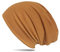 WANSSY® Damen Herren Unisex Uni Farbe Beanie Fashion schlicht ohne Muster Einheitshröße elastisch für M-XXL Kopfbedeckung Schutz vor der Sonne (Erdgelb)