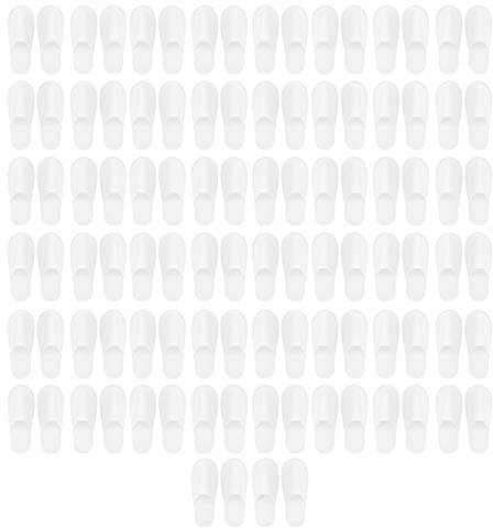 Lwuey Pantoufles Jetables Antidérapantes,Chausson D'invités Jetable Voyage Hôtel Slippers D'hôtel Blanches Fermées pour Maison Spa Invités Reutilisable Homme Femme Blanc Taille Universelle