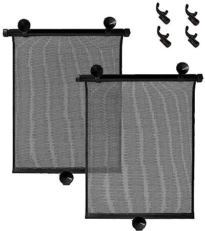 2 Pack Car Side Window Sunshades, UV Sun Protection, Black