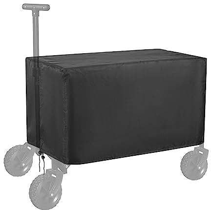 Garden Wagon Cover,Waterproof Dustproof Wagons Rain Cover,Outdoor Foldable Wagon Cover for Canopy Trolley Cart.Heavy Duty Wagon Accessories for Outdoor Garden Camping Shopping.D22 x W38 x H20 Black