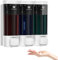 Chuangdian Shampoo and Conditioner Dispenser Shower Soap Dispenser Wall Mounted No Drill Shower Gel Body Wash Bathroom Set Refillable Bottles 3 x 320 ml, White