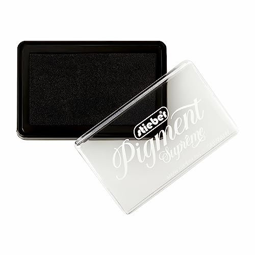 stieber® Stempelkissen Maxi Tupfkissen Gehäuse ca. 92x61 mm, Fasermaß ca. 75x43 mm *Bitte Farbe/Ausführung wählen!* Pigmentschaum (Pigment Graphit schwarz)