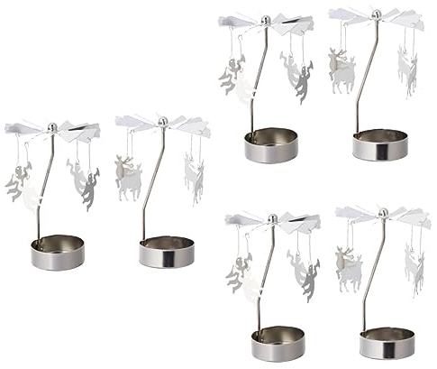 HOMSFOU 6 Stück Drehbarer Kerzenständer Für Weihnachten Drehbarer Kerzenhalter Feiertags-Kerzenhalter Rentier-Kerzenhalter Dekorative Kerzen Teelichter Teelichter Kerzenständer