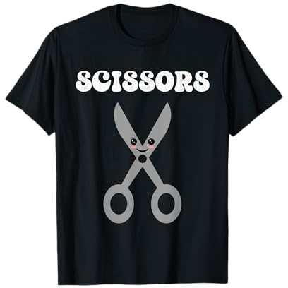 Lustiges Stein-Papier-Scheren-Spiel-Kostüm für Stein, Papier, Schere, passende Gruppe, Halloween-Kinder-T-Shirt, Schwarz, S, Kleines, Kurzarm, Crew-Ausschnitt, Unisex-Kinder