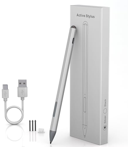 Surface Pen for Surface Pro 12/11/10/9/8/7/6/5/4/Book/Laptop/Studio, 4096 Pressure Sensitivity Microsoft Pen with Touch-Cap Top Windows Stylus with Palm Rejection and Rechargeable