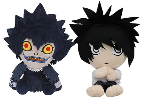 Zhongkaihua Death Note Kissen, 25 cm, Anime-Ryuuku-Kissen, Cartoon, niedlich, weich, Lawliet, L-Figur, gefülltes Kissen, Heimdekoration