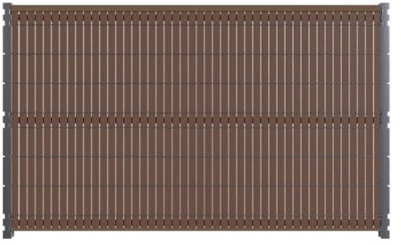 DECKLINEA Kit Occultation Bois Composite - Brun - Hauteur : 153 cm - AKIDO - Lattes Pleines Résistantes - Montage Facile - Haute Resistance - 3 Couleurs Disponibles