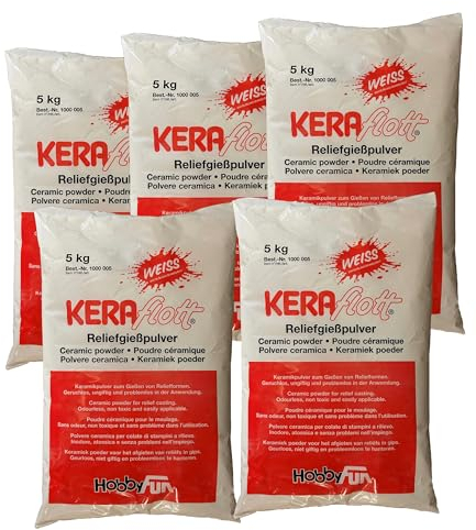 KERAflott - Polvere per colata in rilievo, 25 kg, colore: Bianco