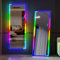 LVSOMT Miroir sur Pied RVB, 153x50cm Grand Miroir Mural LED, Miroir Intégral Moderne avec Lumineux, Miroir Muraux sans Cadre Rectangulaire, Long Miroir a Pied pour Chambre à Coucher Salon, Noir