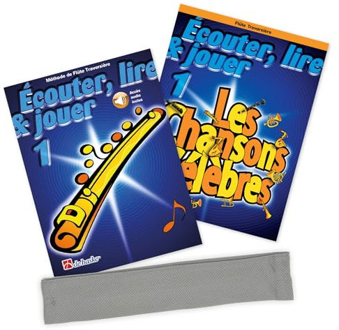 Ecouter, lire & Jouer Méthode de Flûte Traversière Vol. 1 + Les Chansons Célèbres Vol. 1 - ISBN 9789043164450, 9789043107358 ISMN 9790035250662 + Chiffon Essuie-glace pour Flûte (Accès audio inclus)
