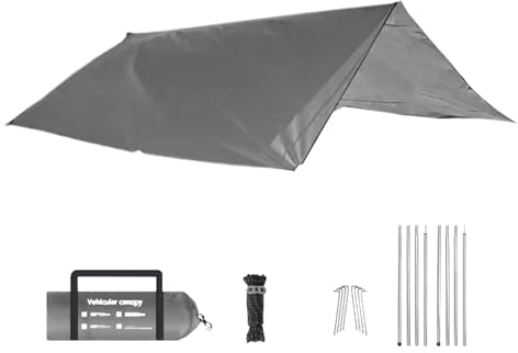 Autodach, Campingzelt-Überdachung, Anti-UV-Überdachung, Extra Großes Camping-Überdachung, Regenfliegen-Sonnenschutz, SUV-Dach, Camping-Überdachung, Auto-Campingzelt-Dachüberdachung, Extra Großes