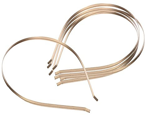 Lot de 5 bandeaux en acier inoxydable de 5 mm pour femme Doré 5 mm