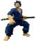 Qiancc BAKI Anime Figuren Miyamoto Musashi Figur Schlacht Muskelmann Actionfigur 15cm PVC Modell Statue Sammlerstücke für Anime Fans