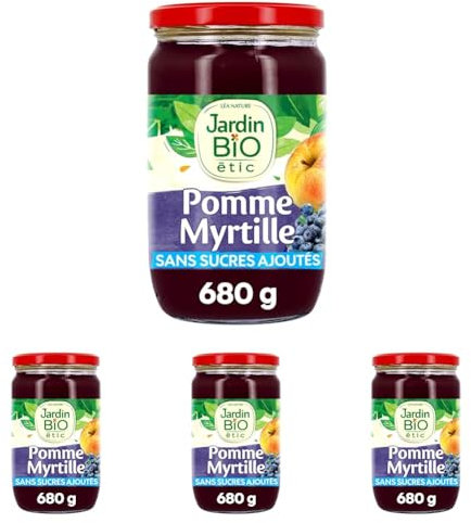 Jardin BiO étic - Dessert Biofruits Pomme Myrtille - 680g (Lot de 4)